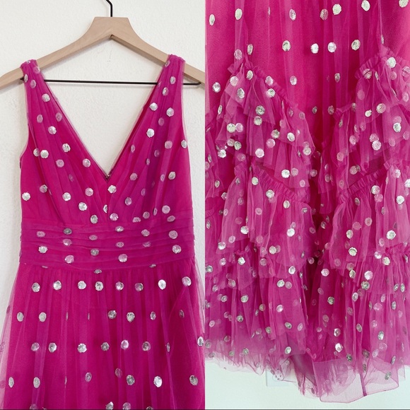 Marchesa Notte sequin dot tulle ruffle dress - Picture 9 of 14